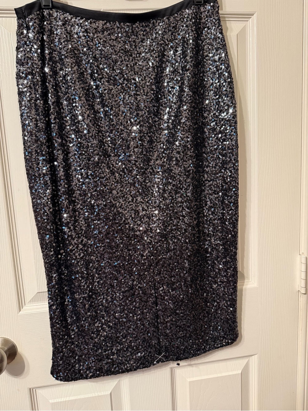 Express Black Sequin Pencil Skirt